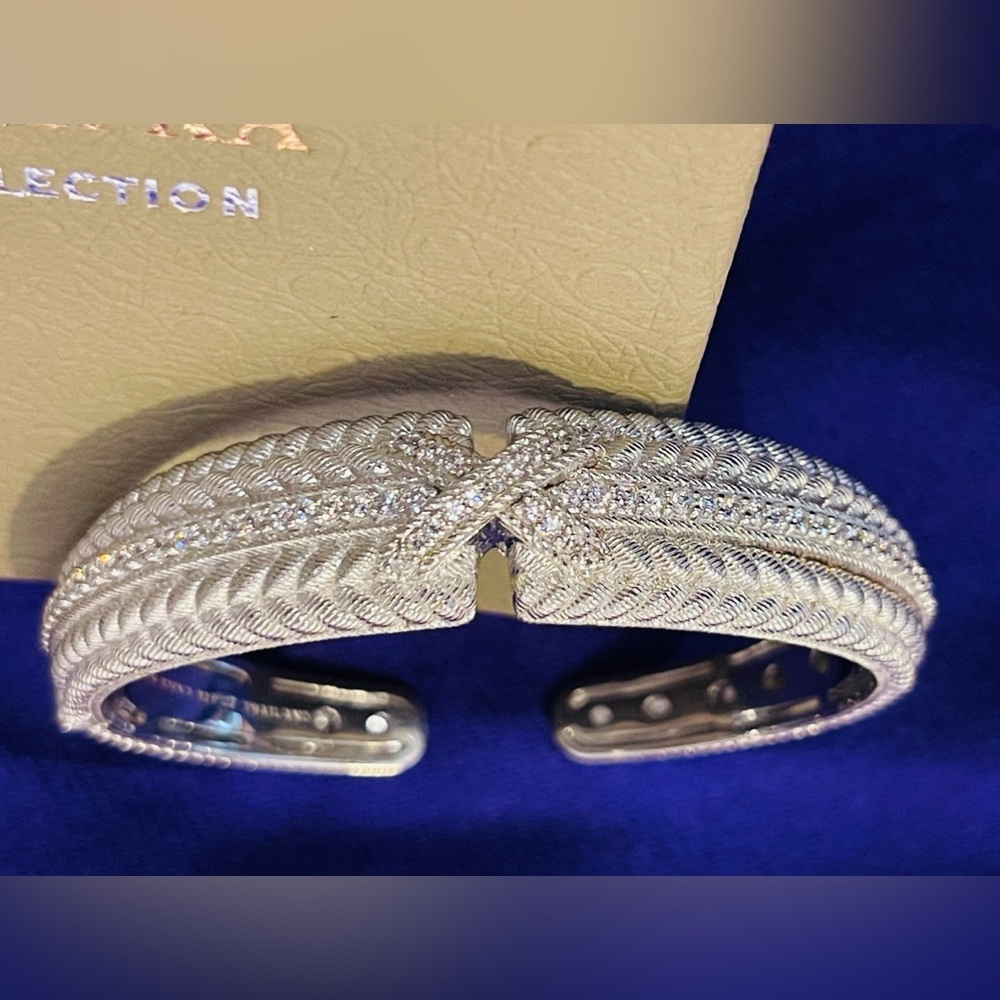 NWT Judith Ripka Sterling Collection Split "X" Cuff Bracelet